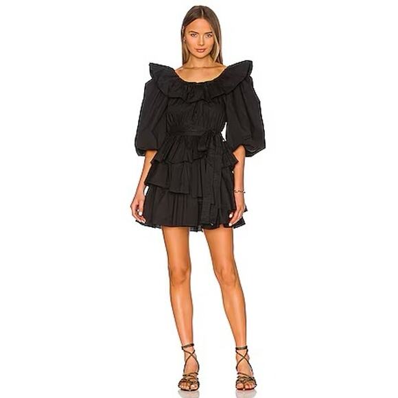 Ulla Johnson Giselle Dress in noir black NWT size 2 no belt - Picture 1 of 11